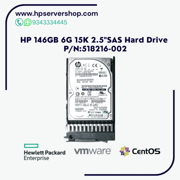 HP 146GB 6G 15K 2.5SAS Hard Drive PN 518216-002